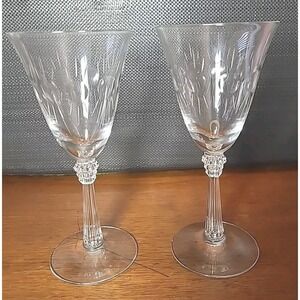Vintage Fostoria Beacon No 767 on Line No 6017‎ Sceptra 2 Water Glasses